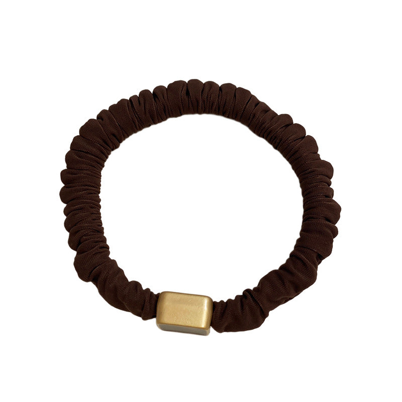 Wholesale Fabric Pleated Hair Bands with High Elasticity and Durable Rubber Band Head Rope